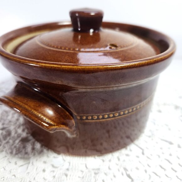 Pearsons Of Chesterfield Vintage Stoneware Bean Pot 1 Pint Brown Made In England - Picture 6 of 11